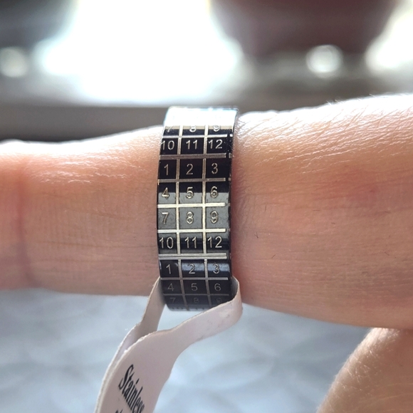 Sequential Numeric Designed Ring in Stainless Steel - Size 9 - Picture 2 of 5